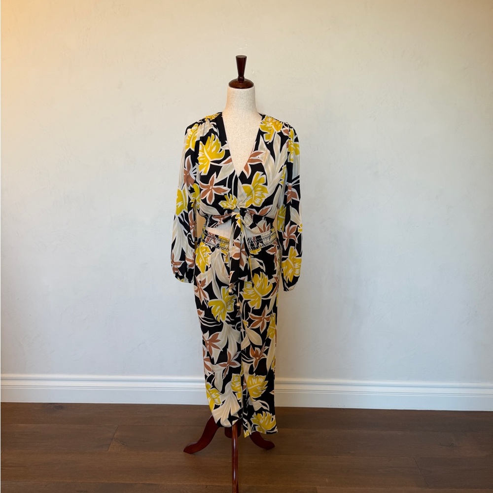 Floral Wrap Dress with Long Sleeves